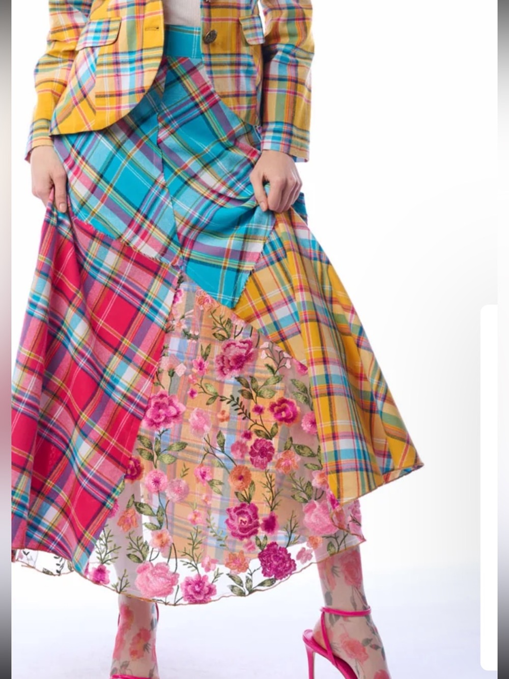 NWT Aratta Silent Journey- Dulce Plaid Skirt - Picture 3 of 15